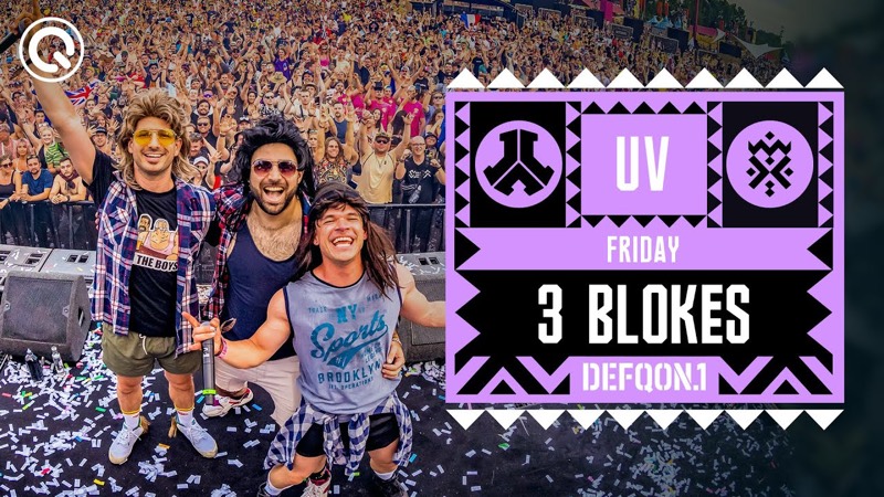 3 Blokes on the UV stage at Defqon.1 2023